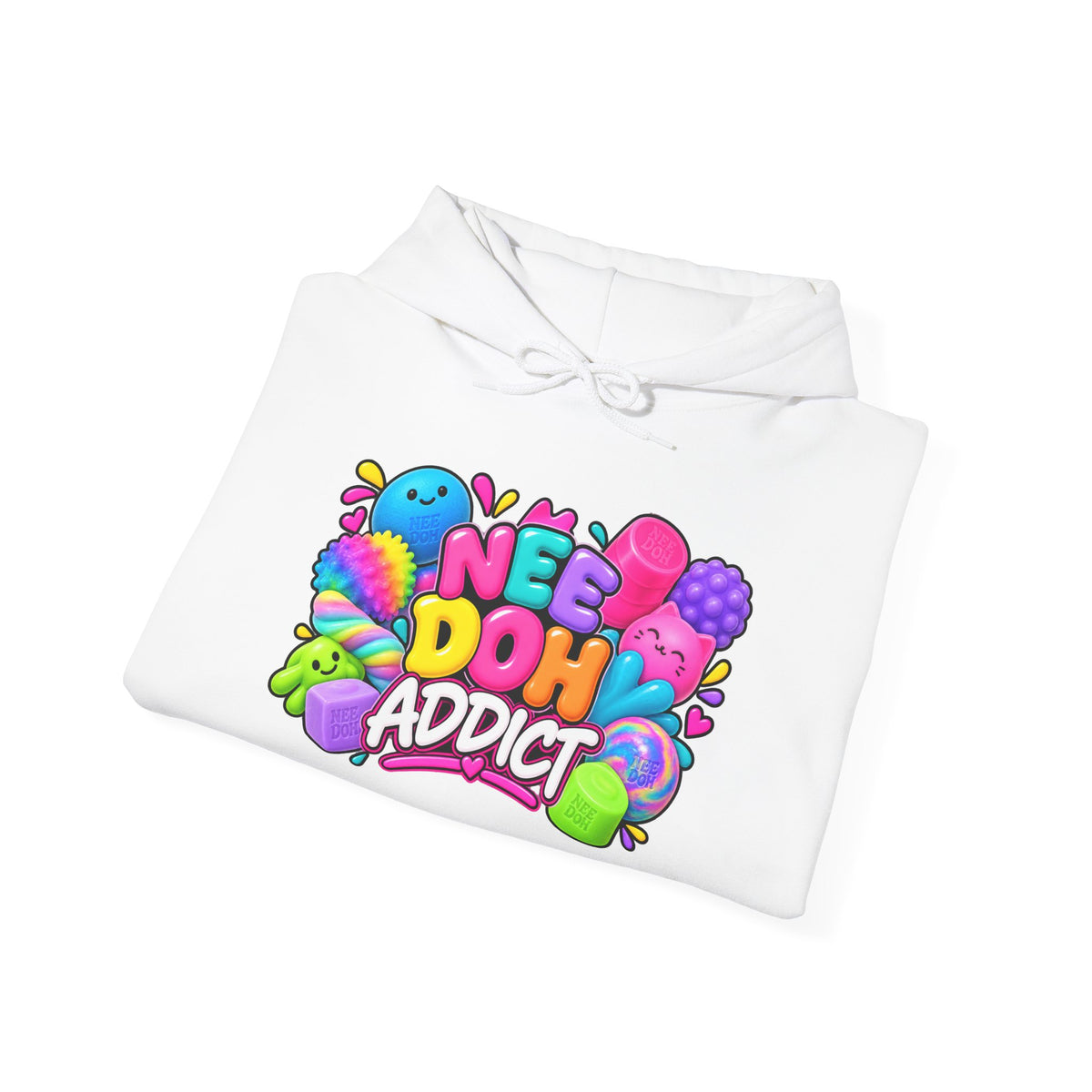 Needoh Addict Hoodie — Colorful Kawaii Squishy Toy Lover Pullover