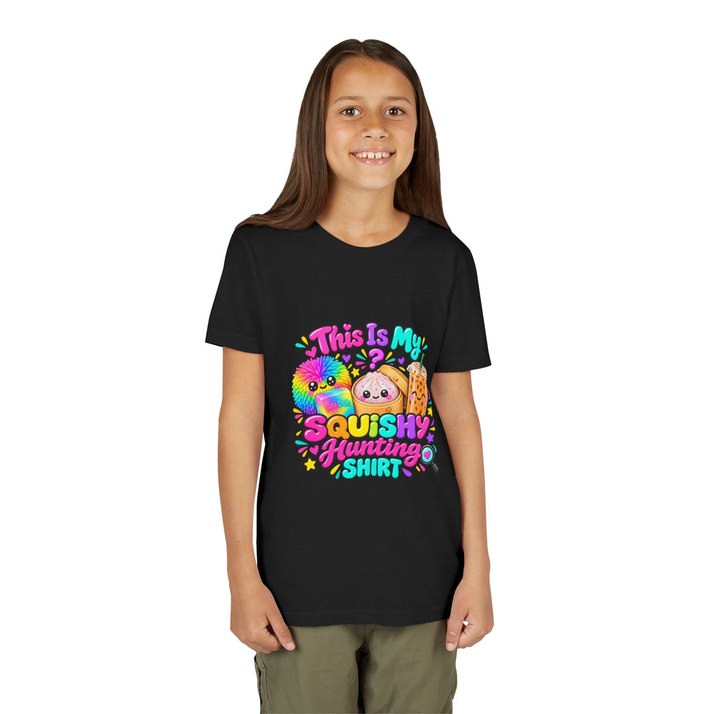 Youth Tee — "This Is My Squishy Hunting Shirt" Cute Kawaii Squish Graphic🕵🏻‍♀️