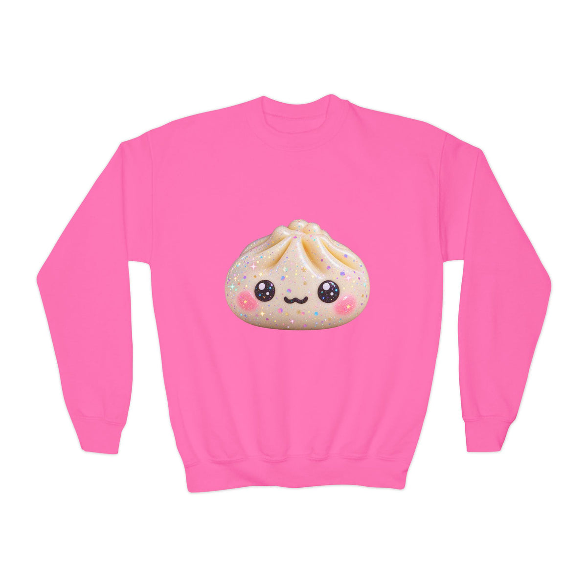 Kawaii Dumpling Youth Sweatshirt — Cute Smiling Bao Crewneck for Kids