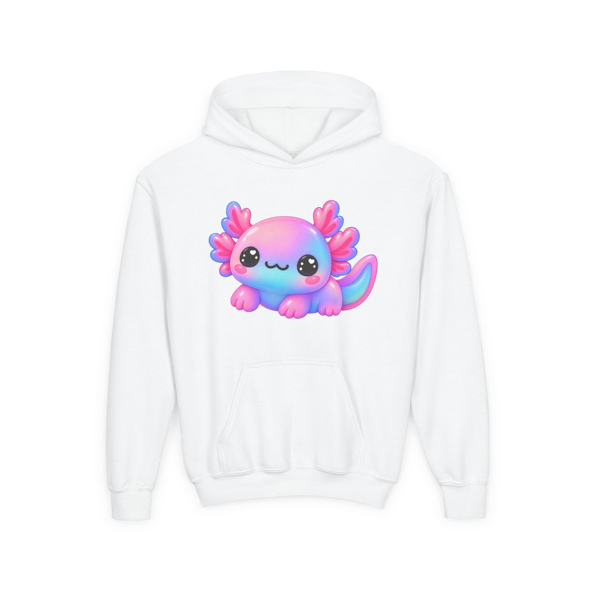 Kids Axolotl Hoodie – Cute Pastel Kawaii Axolotl Youth Sweatshirt