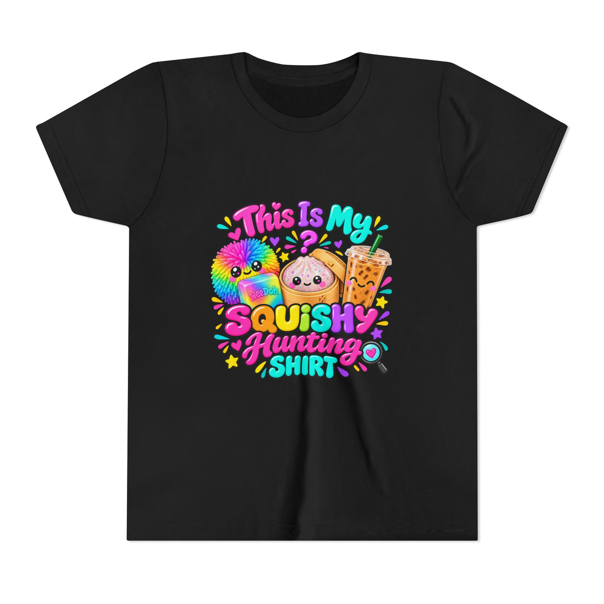Youth Tee — "This Is My Squishy Hunting Shirt" Cute Kawaii Squish Graphic🕵🏻‍♀️