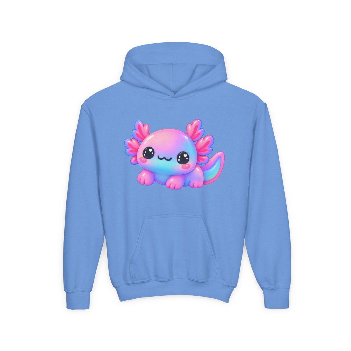 Kids Axolotl Hoodie – Cute Pastel Kawaii Axolotl Youth Sweatshirt