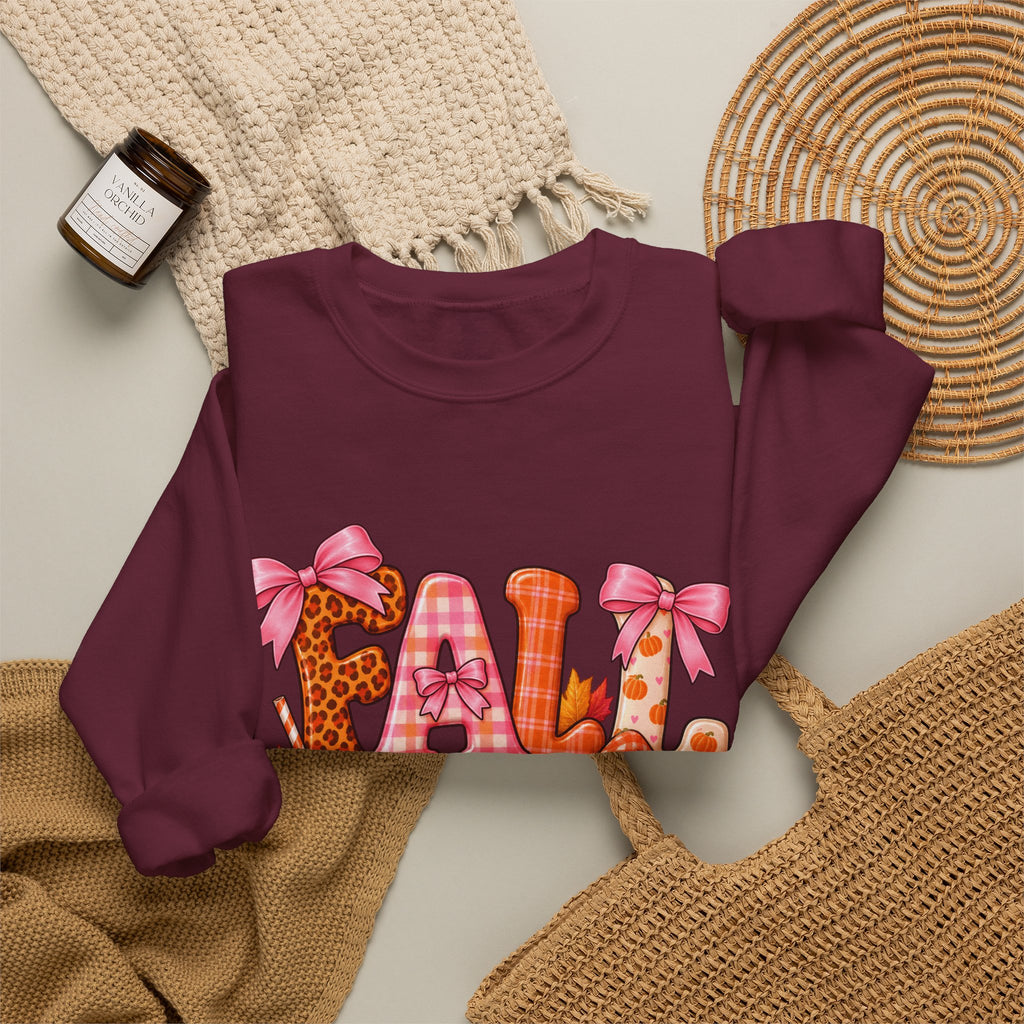 Fall Gnome Crewneck Sweatshirt — Cute Pumpkin & Plaid Autumn Design