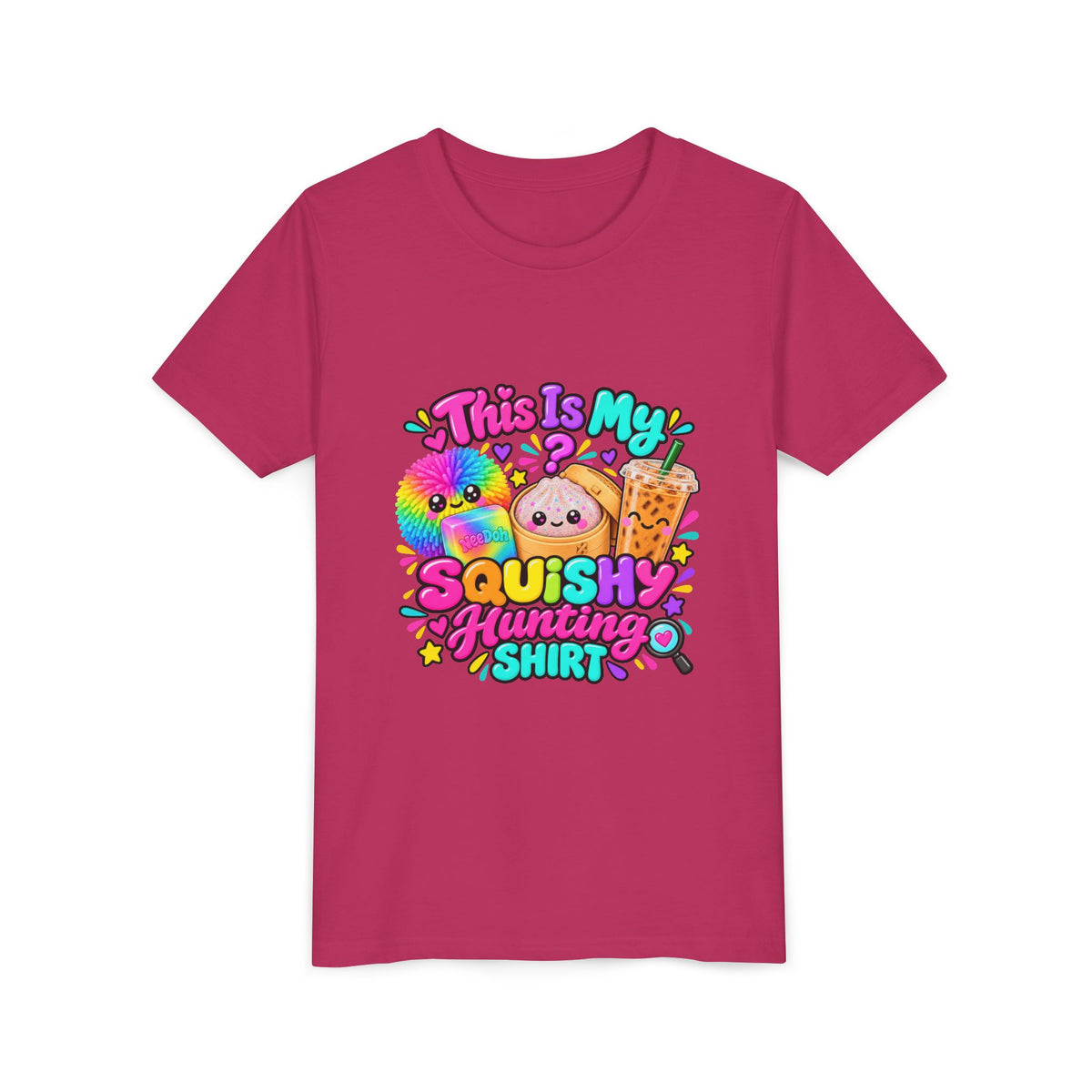 Youth Tee — "This Is My Squishy Hunting Shirt" Cute Kawaii Squish Graphic🕵🏻‍♀️