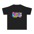 Youth Tee — "Im just here for the NeeDohs and Starbucks" Cute Pastel Graphic
