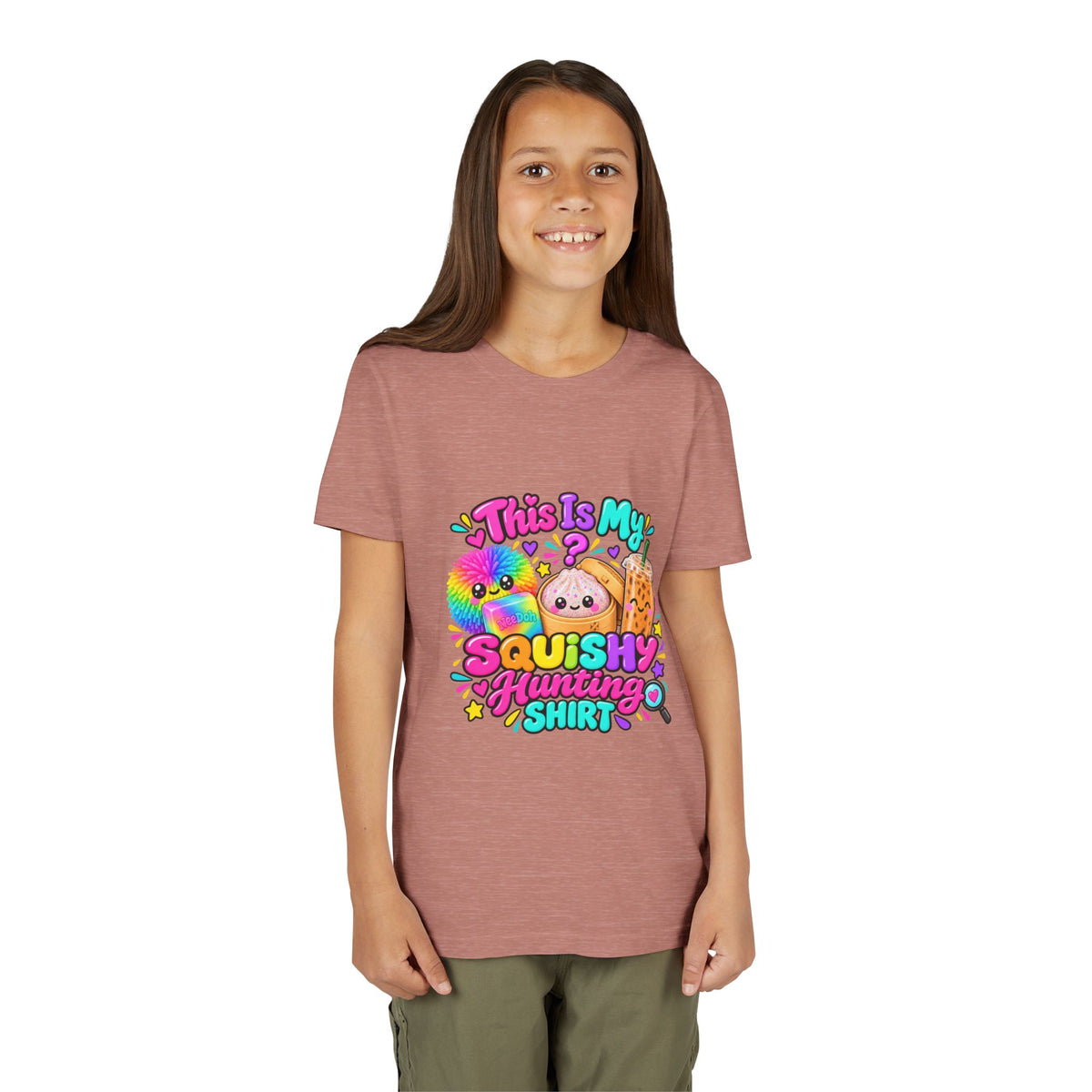Youth Tee — "This Is My Squishy Hunting Shirt" Cute Kawaii Squish Graphic🕵🏻‍♀️