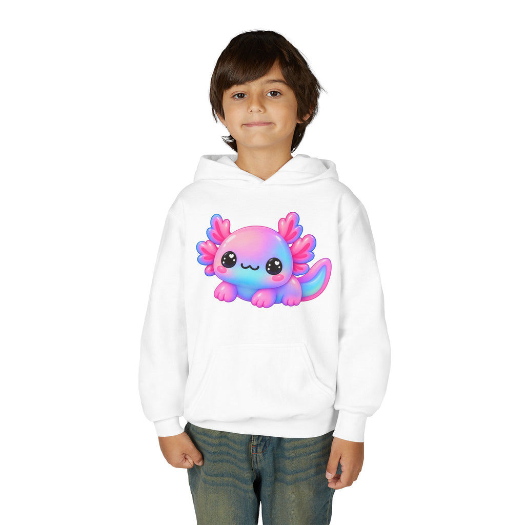 Kids Axolotl Hoodie – Cute Pastel Kawaii Axolotl Youth Sweatshirt