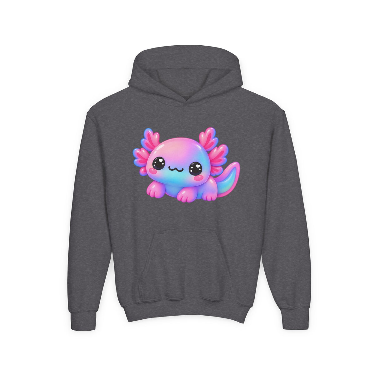 Kids Axolotl Hoodie – Cute Pastel Kawaii Axolotl Youth Sweatshirt