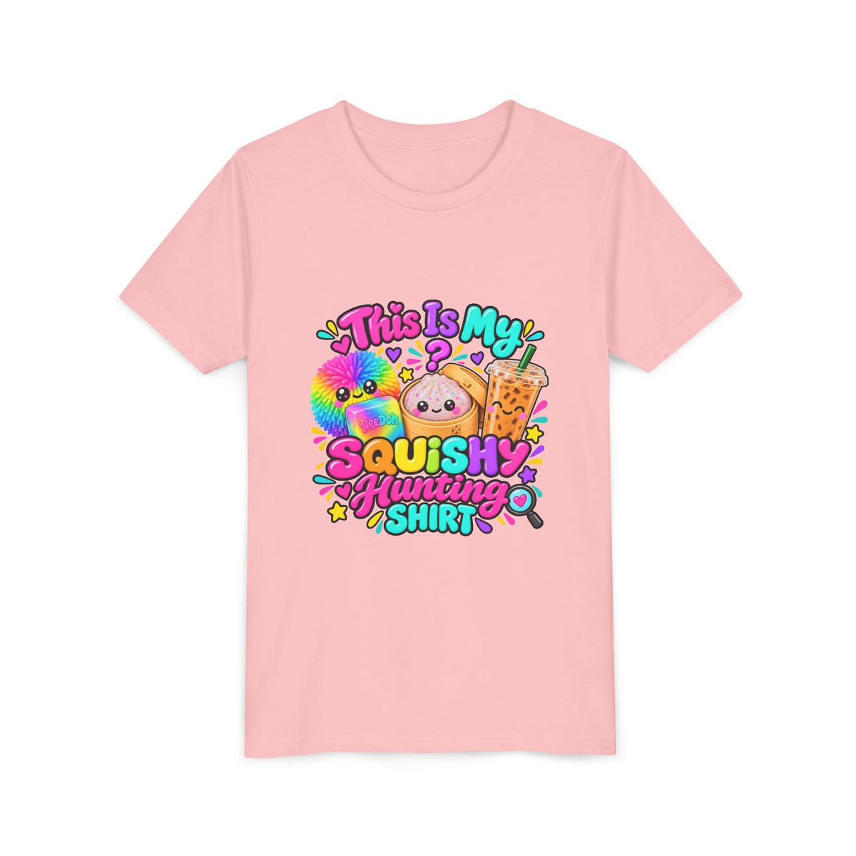 Youth Tee — "This Is My Squishy Hunting Shirt" Cute Kawaii Squish Graphic🕵🏻‍♀️