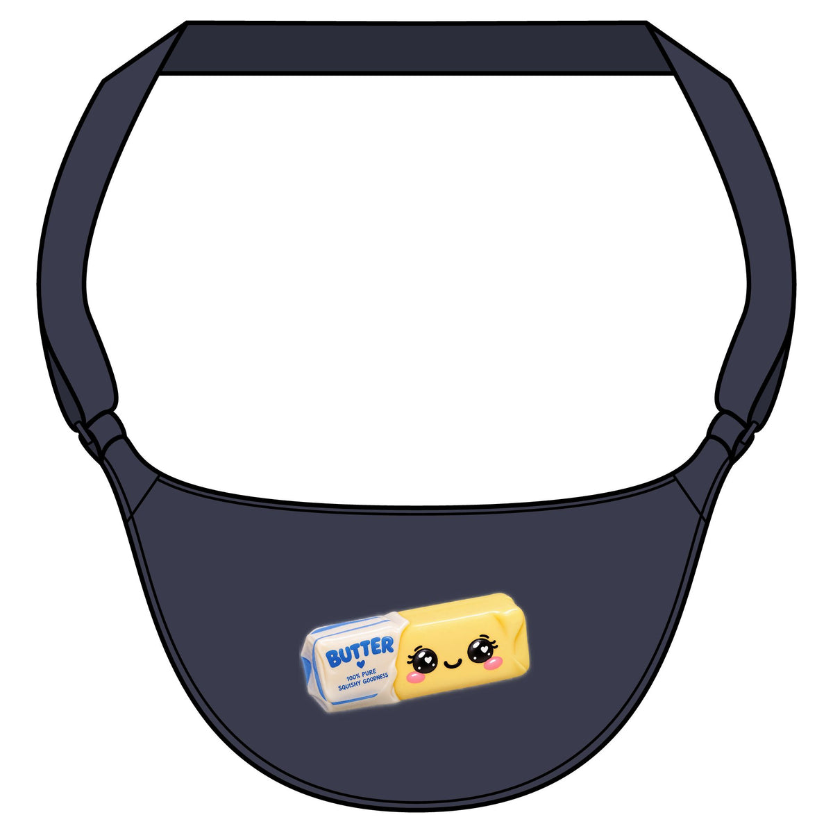 Kawaii Butter Bar Crossbody Bag — Cute Foodie Fanny Pack