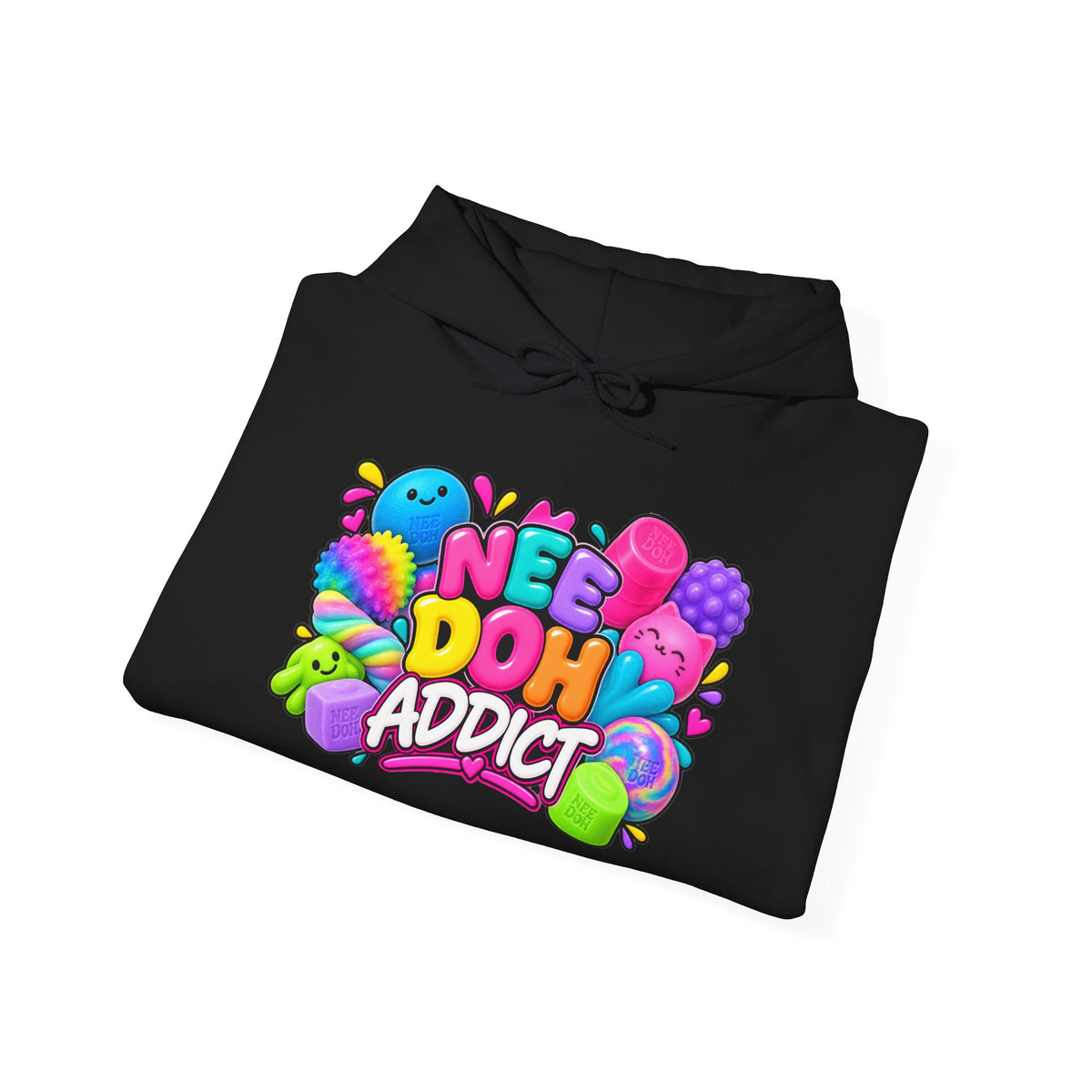 Needoh Addict Hoodie — Colorful Kawaii Squishy Toy Lover Pullover
