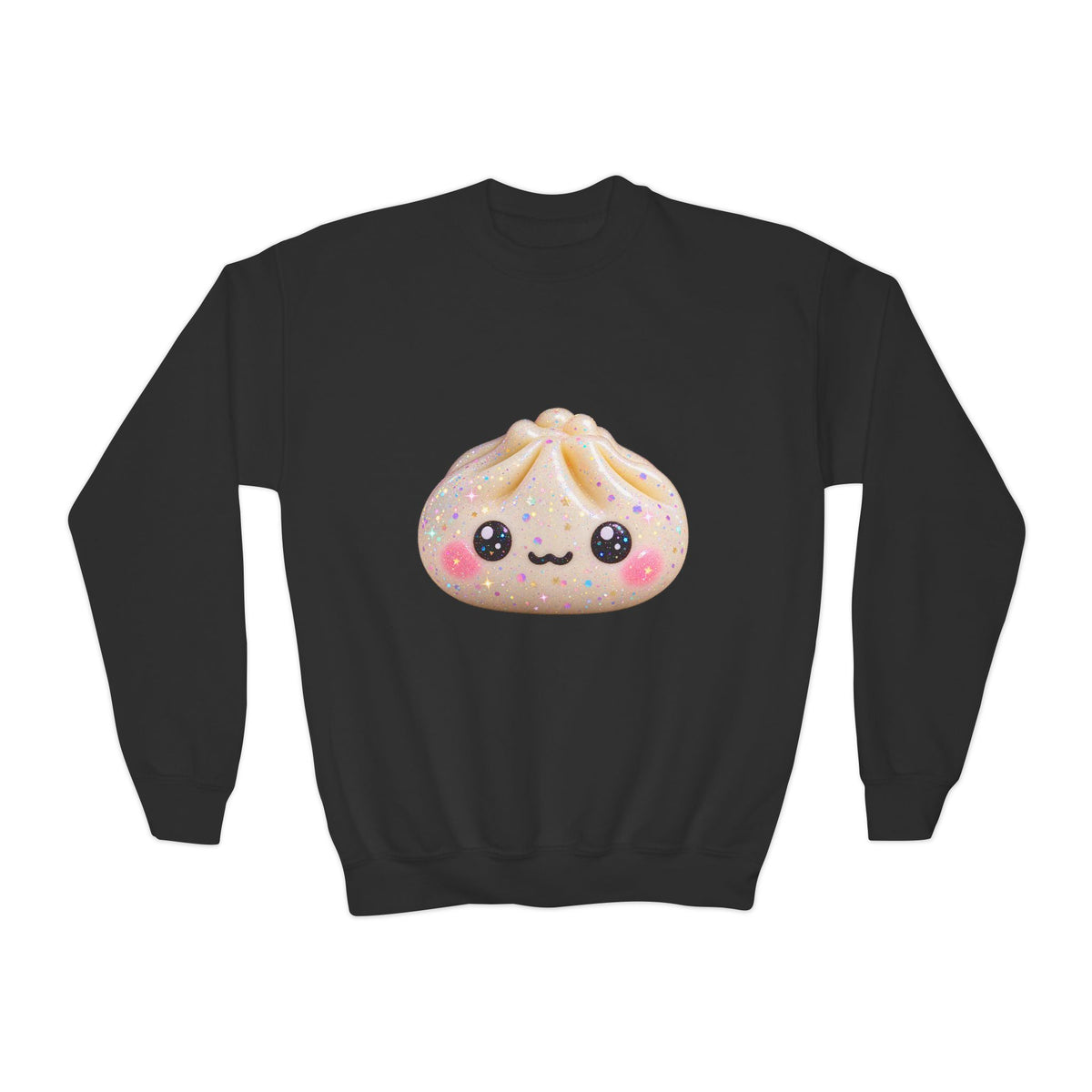 Kawaii Dumpling Youth Sweatshirt — Cute Smiling Bao Crewneck for Kids