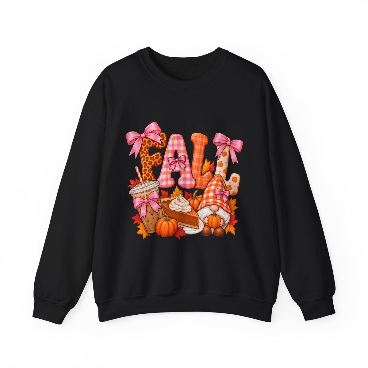 Fall Gnome Crewneck Sweatshirt — Cute Pumpkin & Plaid Autumn Design