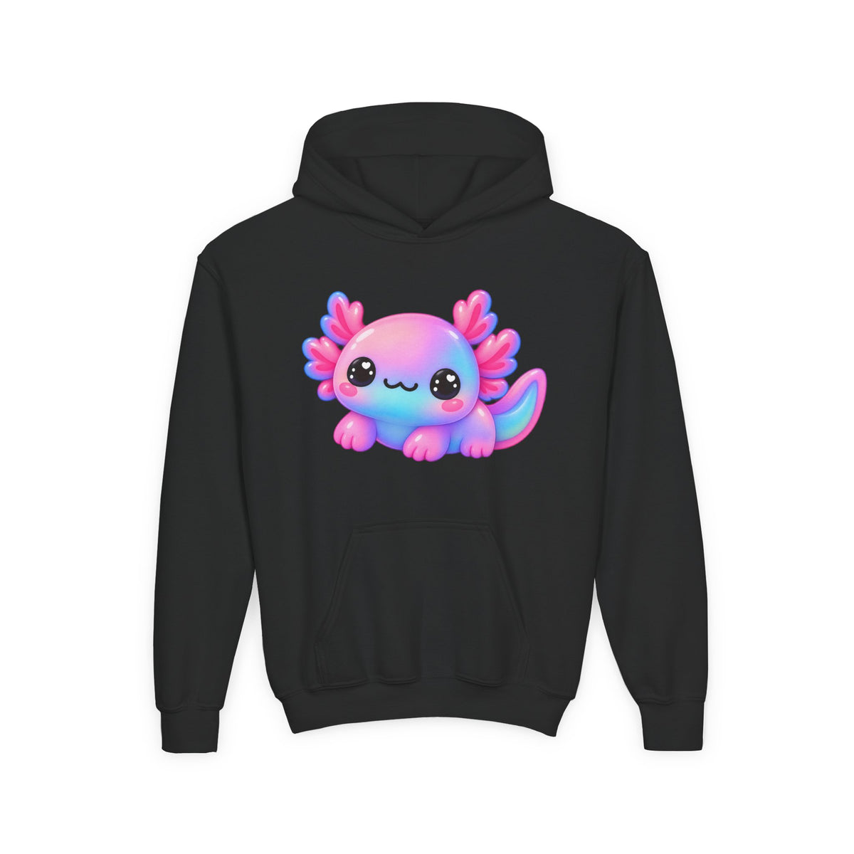 Kids Axolotl Hoodie – Cute Pastel Kawaii Axolotl Youth Sweatshirt