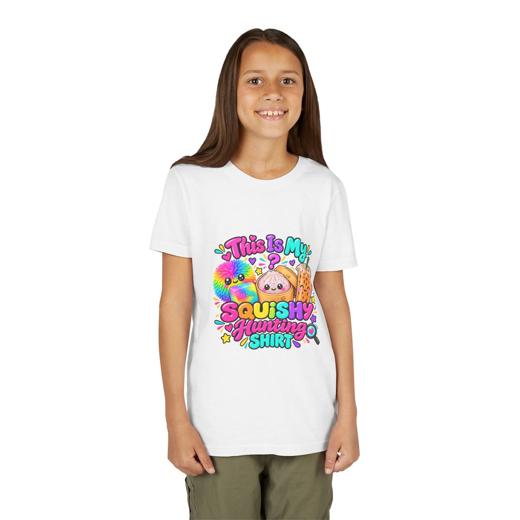 Youth Tee — "This Is My Squishy Hunting Shirt" Cute Kawaii Squish Graphic🕵🏻‍♀️