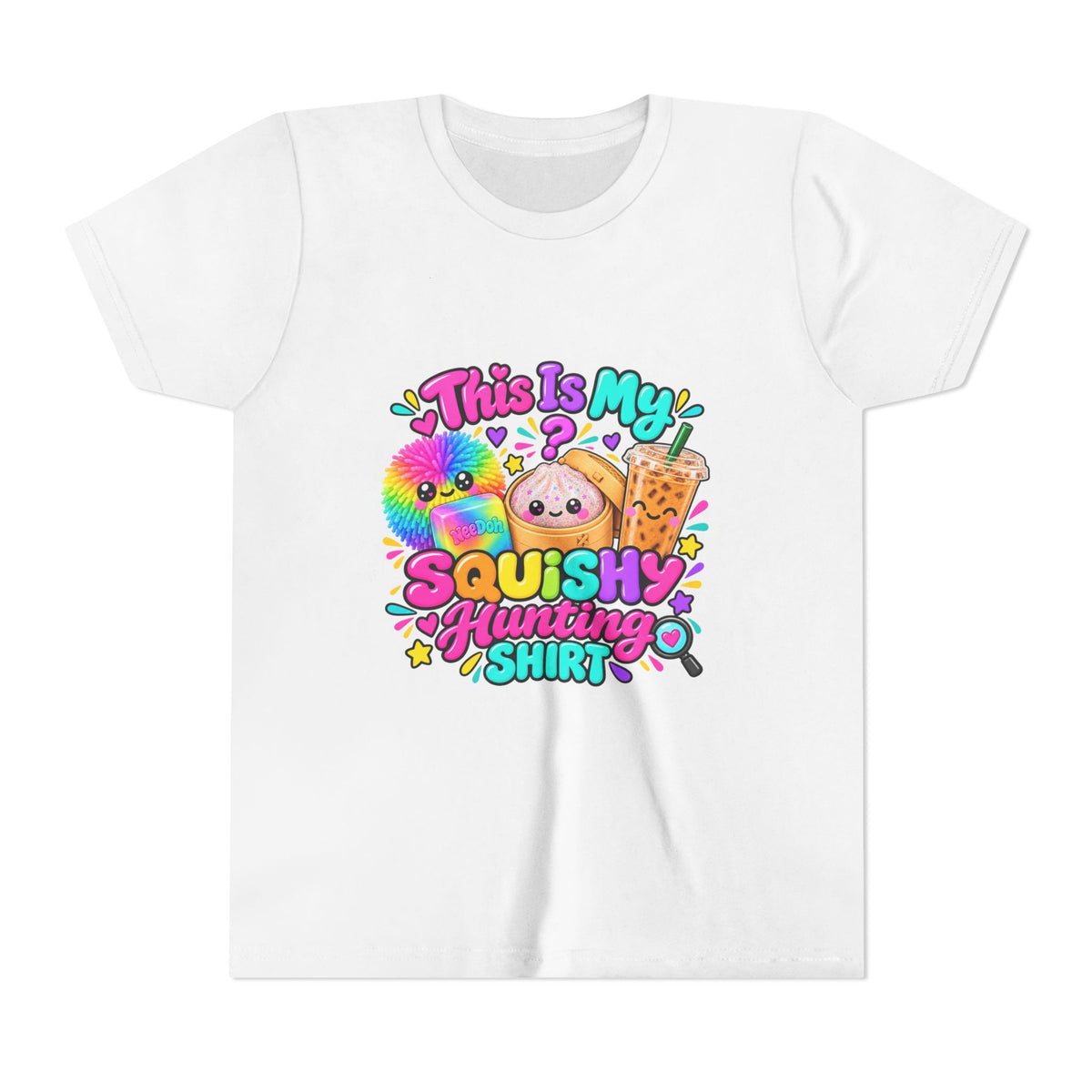Youth Tee — "This Is My Squishy Hunting Shirt" Cute Kawaii Squish Graphic🕵🏻‍♀️