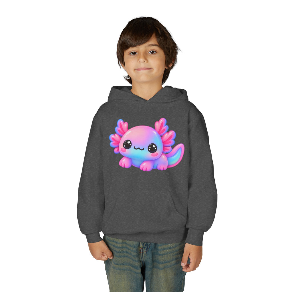 Kids Axolotl Hoodie – Cute Pastel Kawaii Axolotl Youth Sweatshirt
