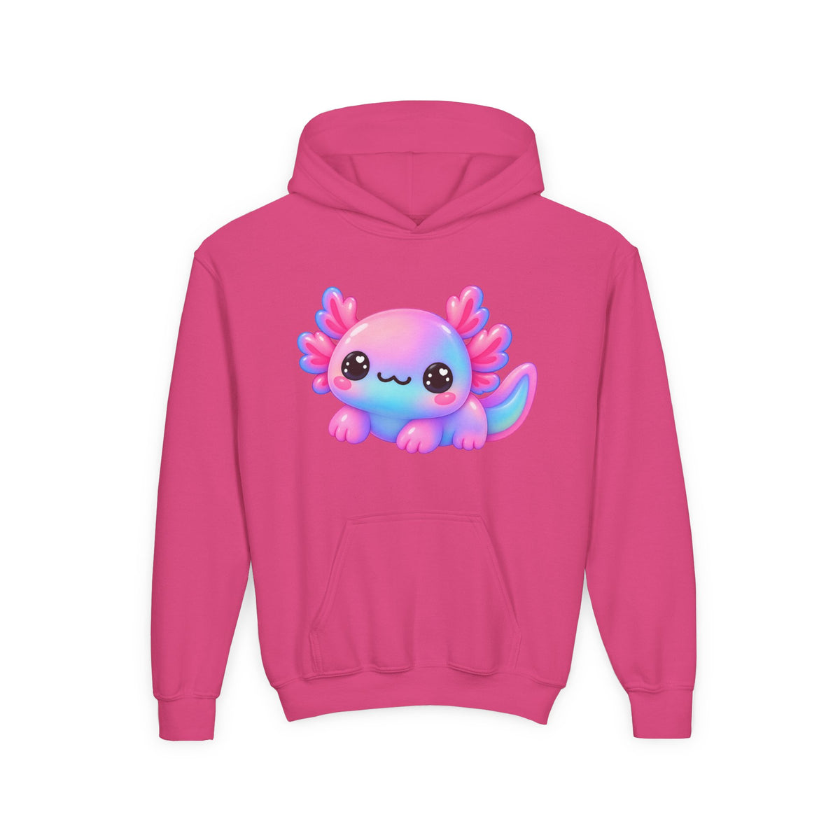 Kids Axolotl Hoodie – Cute Pastel Kawaii Axolotl Youth Sweatshirt