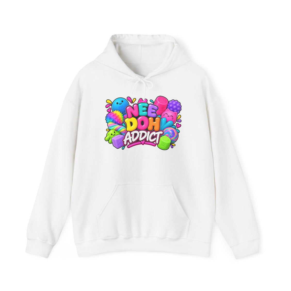 Needoh Addict Hoodie — Colorful Kawaii Squishy Toy Lover Pullover