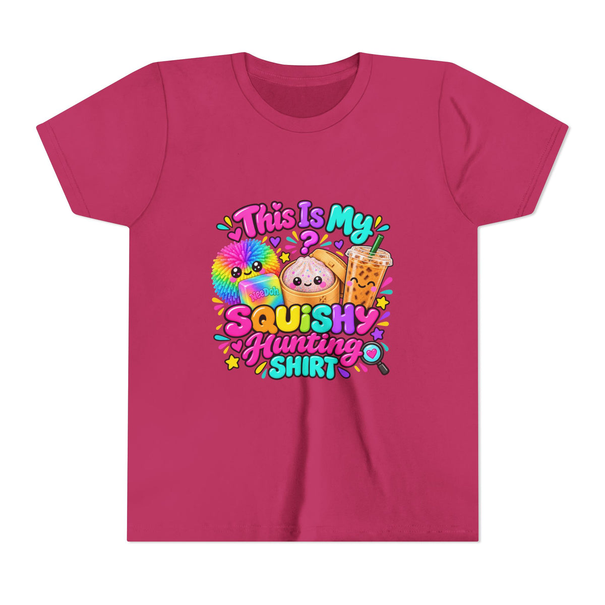 Youth Tee — "This Is My Squishy Hunting Shirt" Cute Kawaii Squish Graphic🕵🏻‍♀️