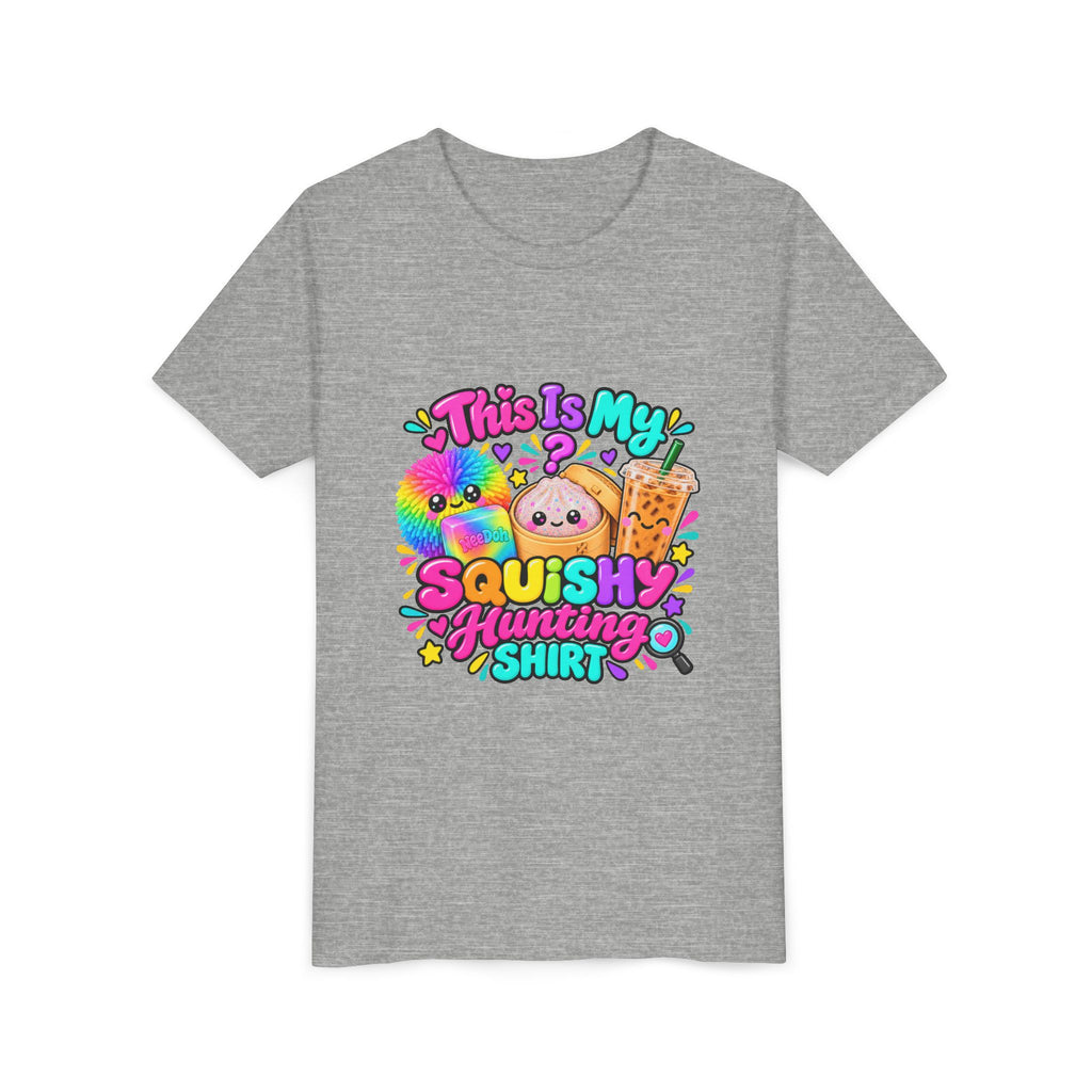 Youth Tee — "This Is My Squishy Hunting Shirt" Cute Kawaii Squish Graphic🕵🏻‍♀️