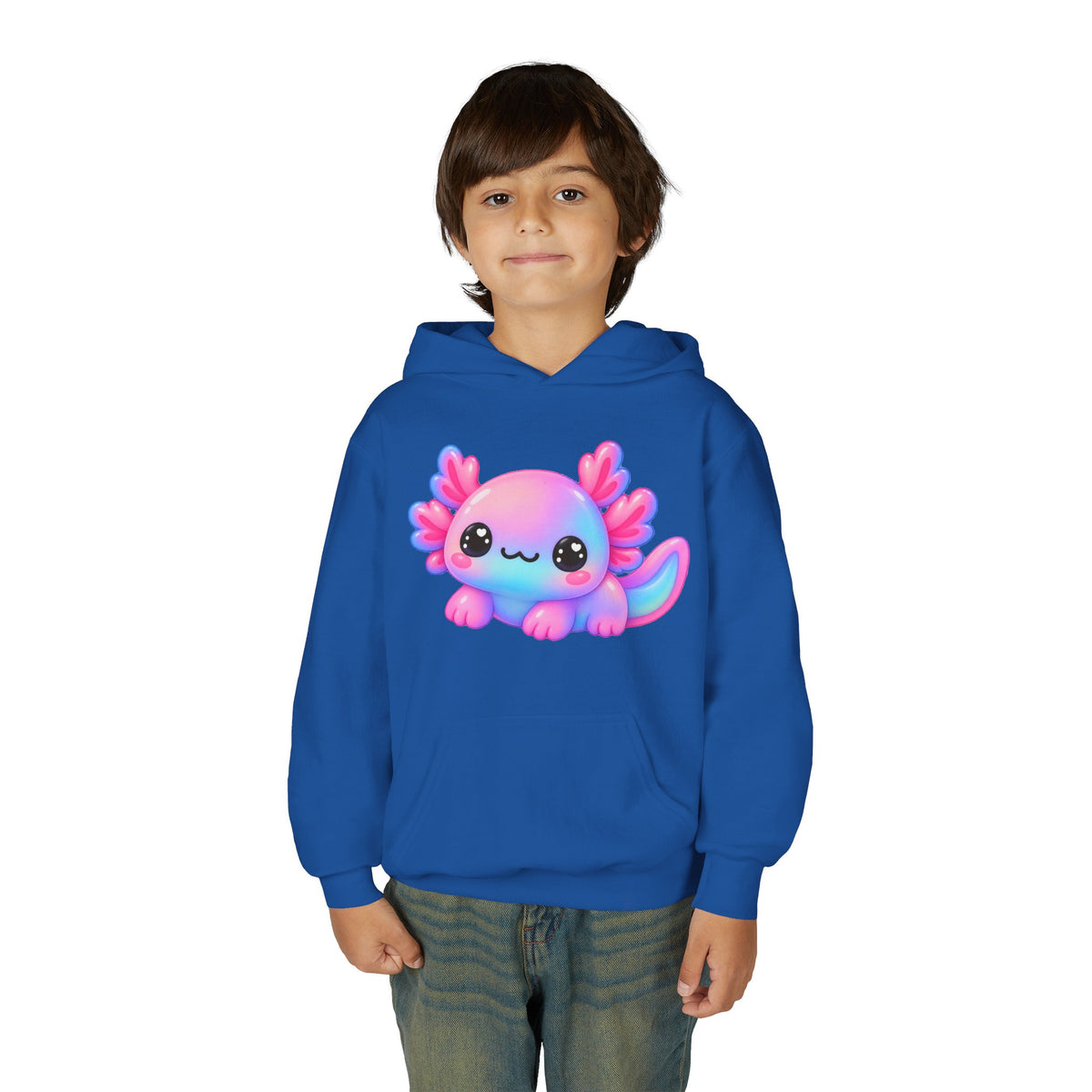Kids Axolotl Hoodie – Cute Pastel Kawaii Axolotl Youth Sweatshirt