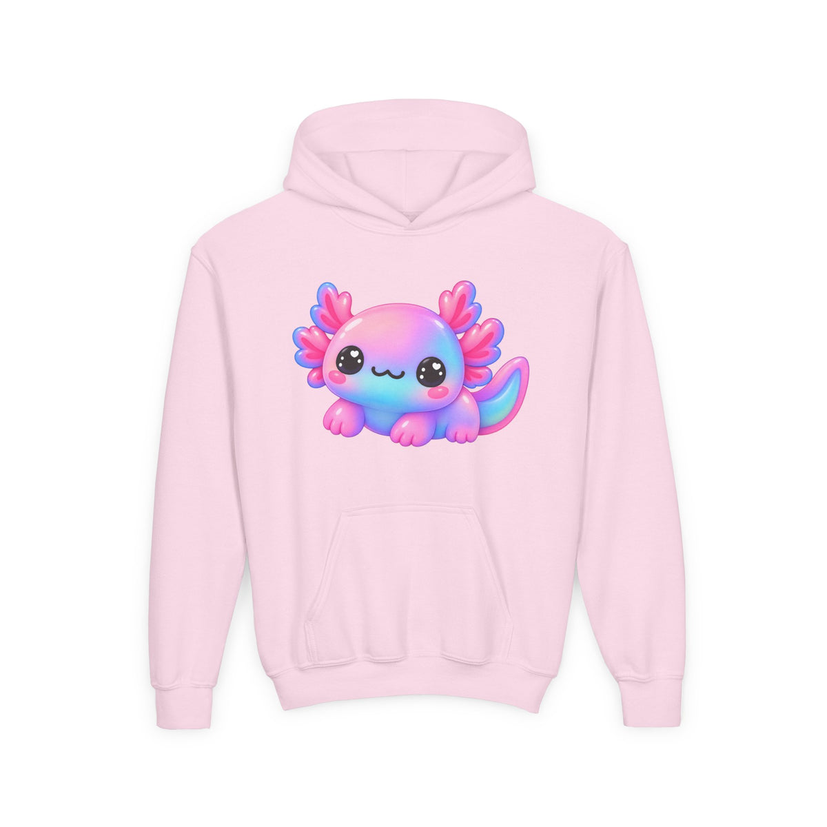Kids Axolotl Hoodie – Cute Pastel Kawaii Axolotl Youth Sweatshirt