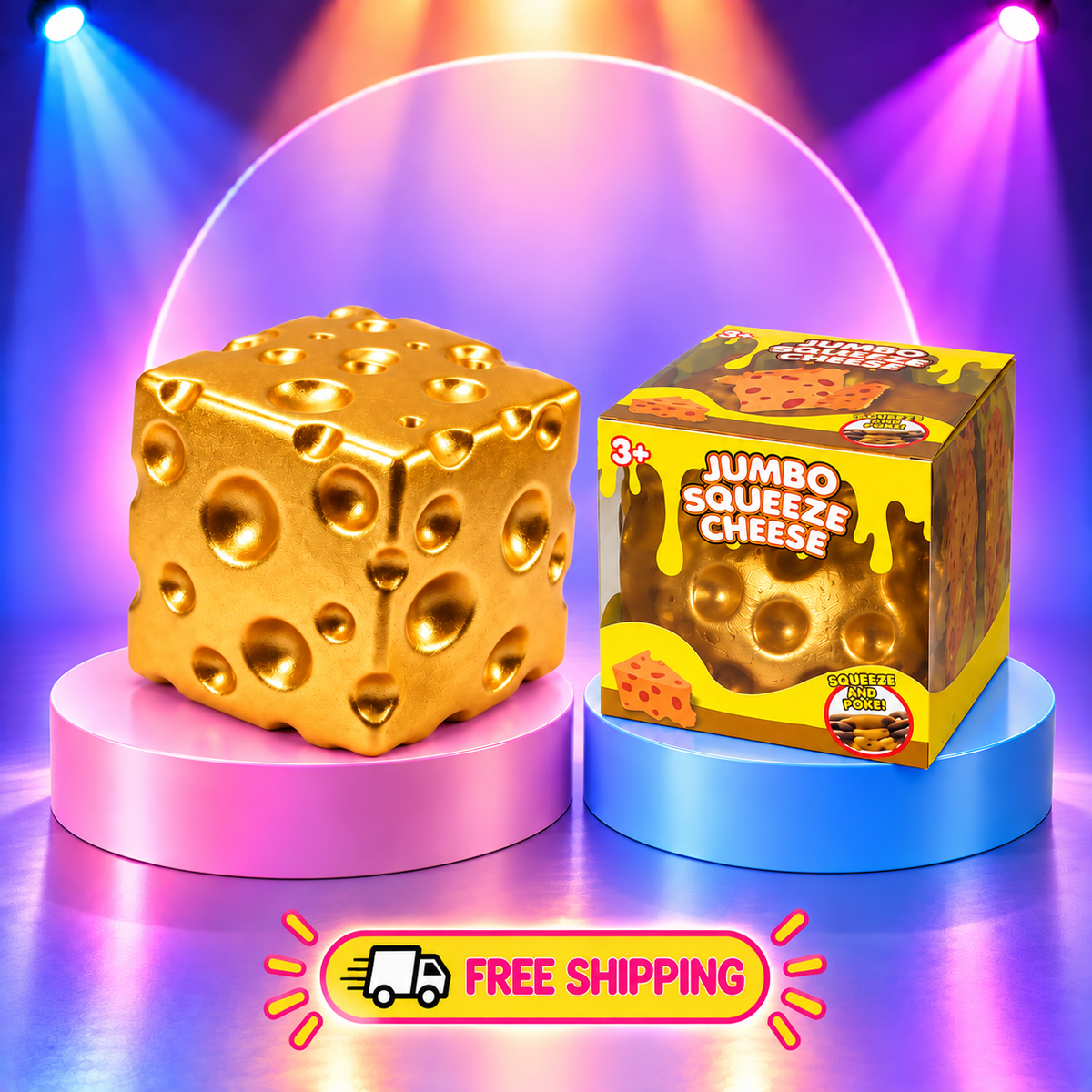 Gold Cheese Slow-Rise Squishy Fidget Toy