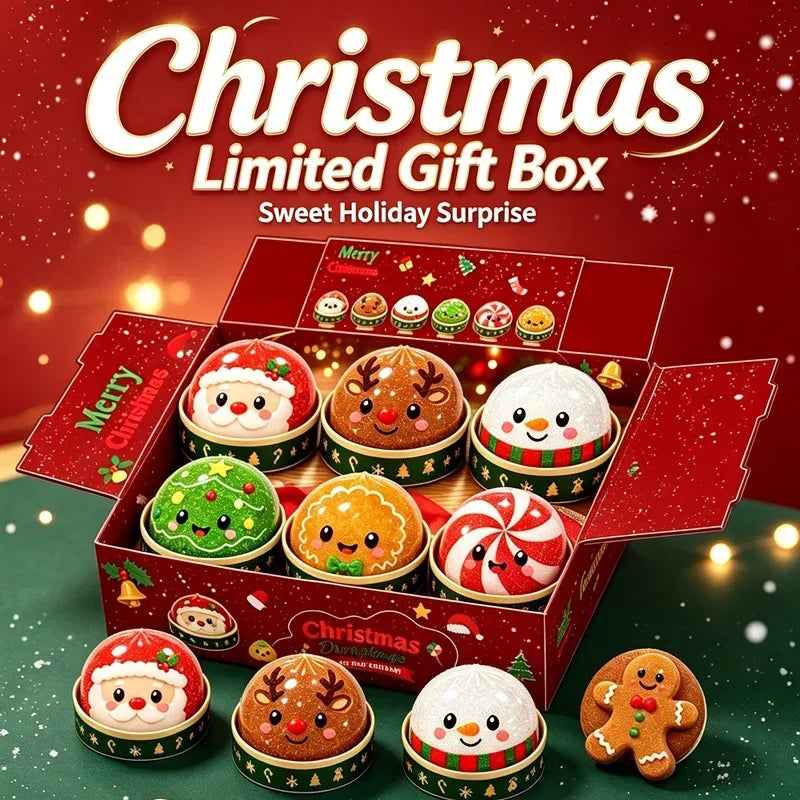 Christmas Dumpling Steamer Squishy – Glitter TPR🎄