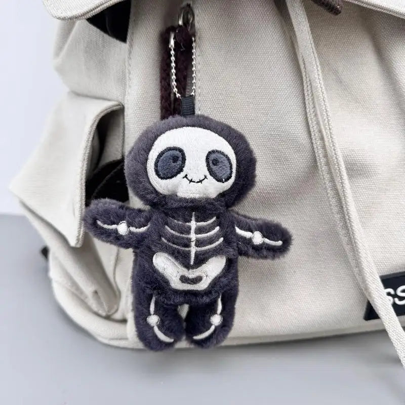 Halloween Skull & Mummy Plush Keychain | Spooky Bag Charm & Holiday Gift 💀🧹