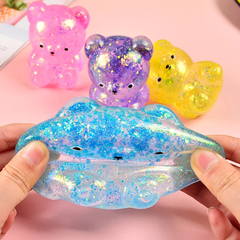 Glitter Gummy Bear Squishy 🧸