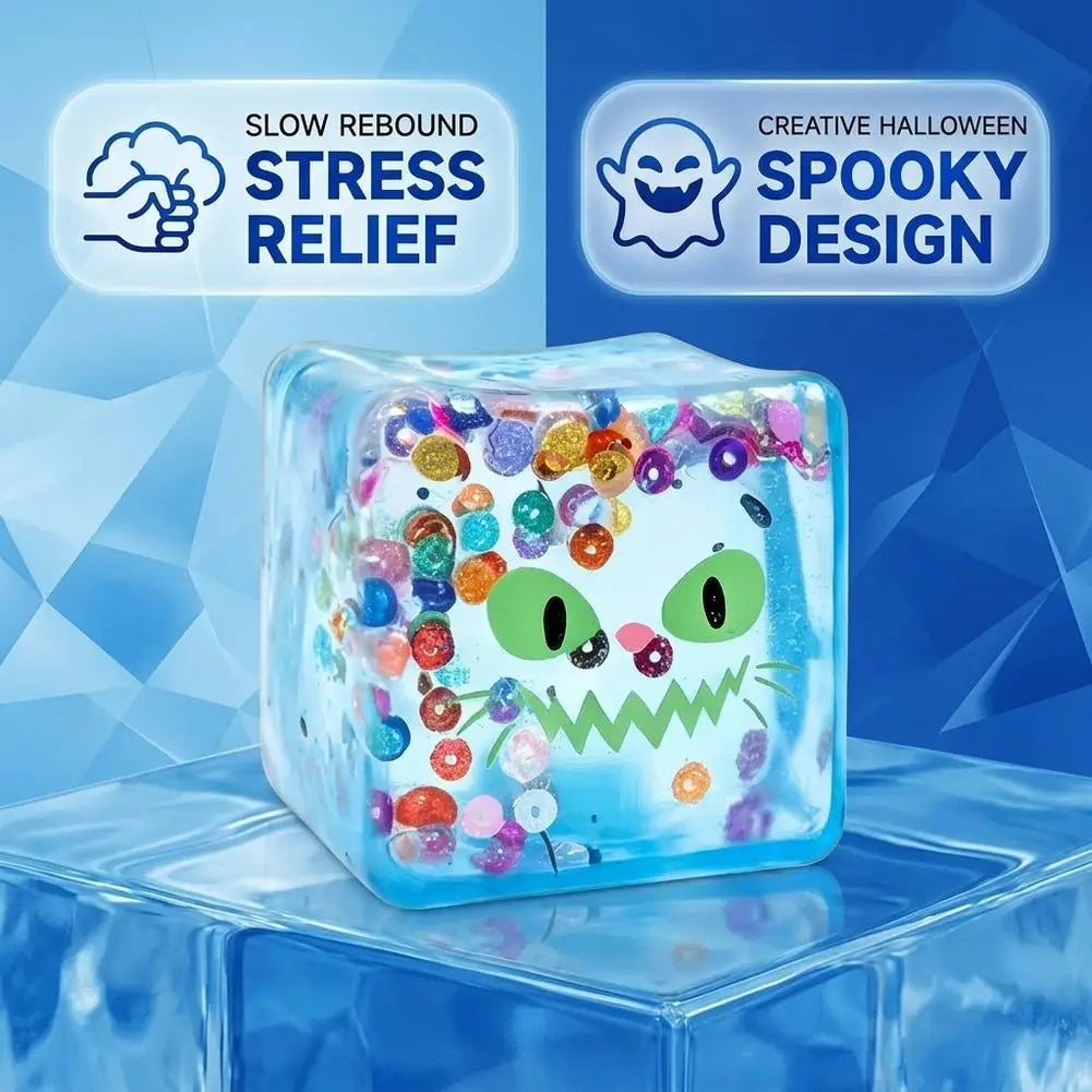 Halloween Squishy Ice Cube Toy | Ghost, Pumpkin & More | Slow Rise Stress Relief🎃