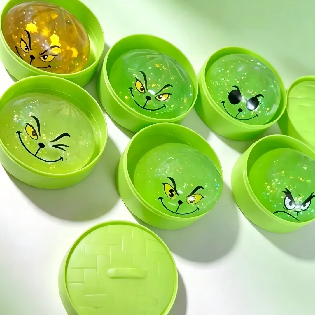 The Grinch Mystery Dumpling 💚 – Glitter Green Squishy