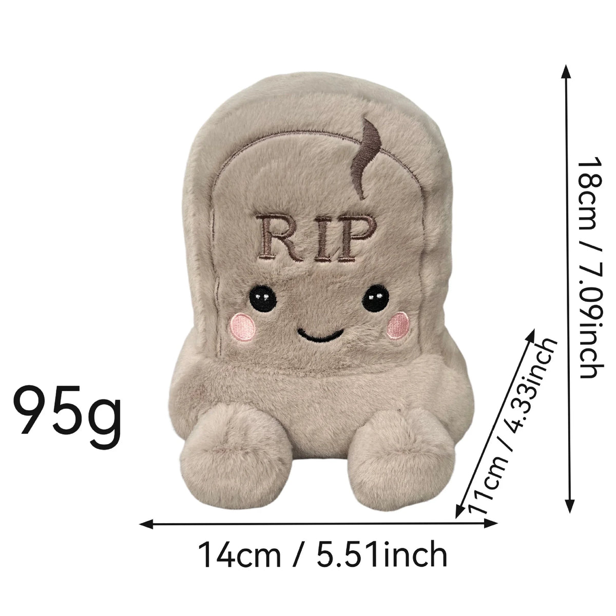 Halloween Tombstone Plushie | Kawaii Grave Stuffed Doll | Spooky Desk Decor & Gift 🧹🎃