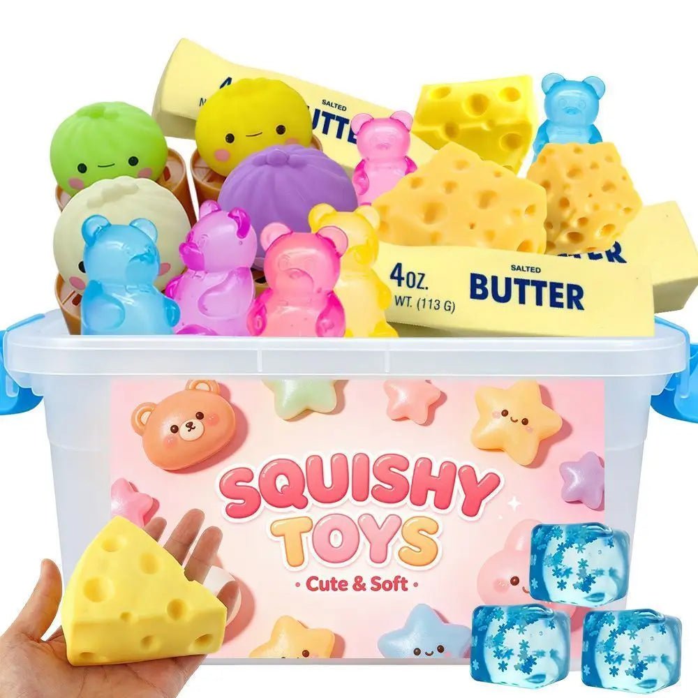 🧀 Cheese, Butter & Chocolate Squishy Set