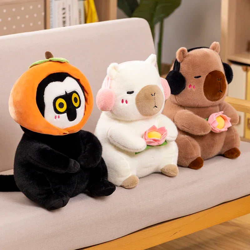 Capybara Plush Toy and White Faced Monkey