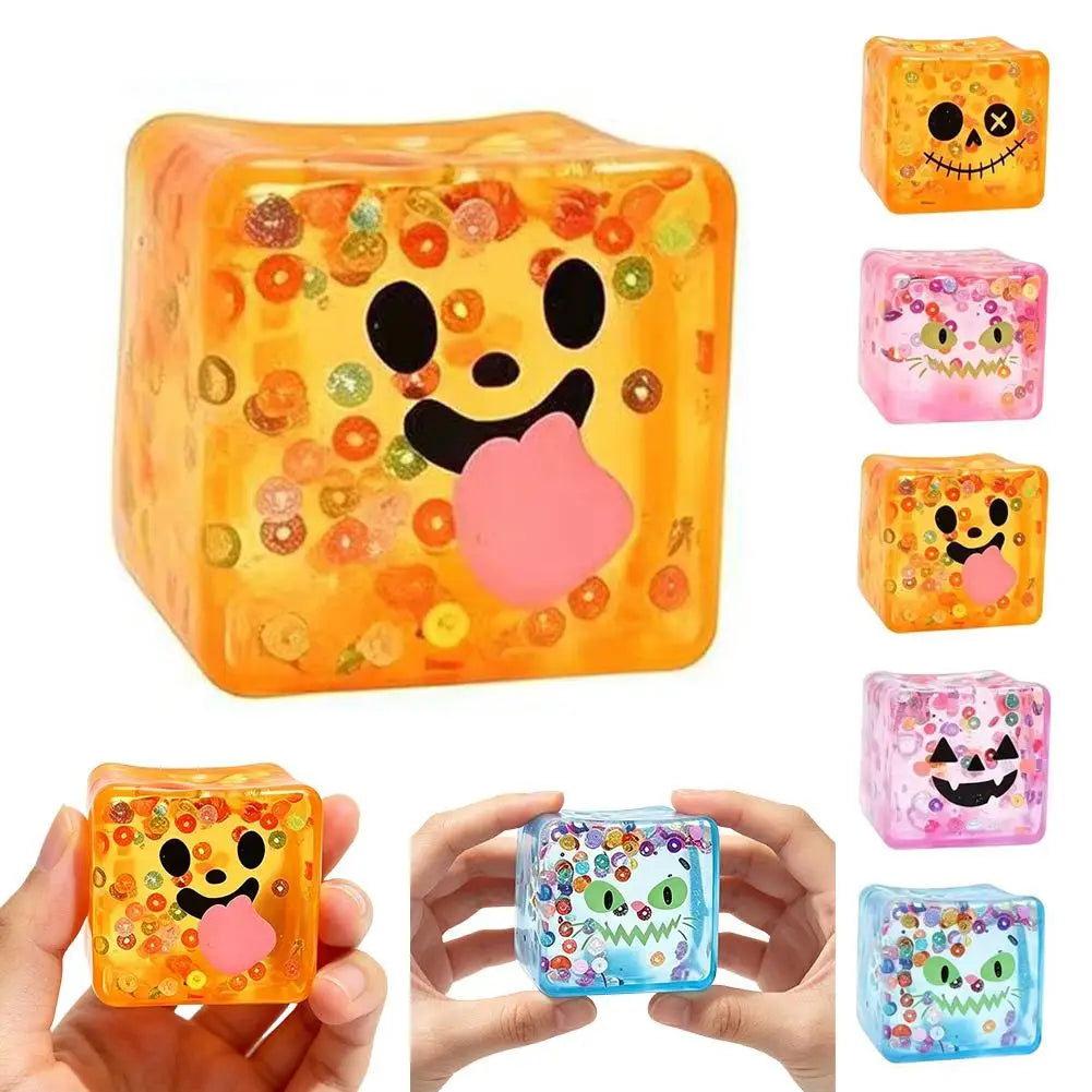 Halloween Squishy Ice Cube Toy | Ghost, Pumpkin & More | Slow Rise Stress Relief🎃