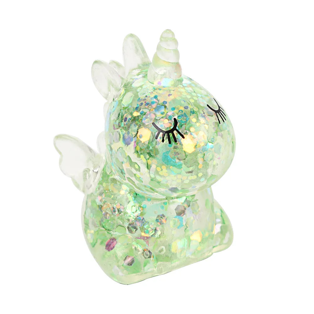 Gold Foil Unicorn Squishy Toy — Soft Malt Sugar Squeeze & Stress Relief