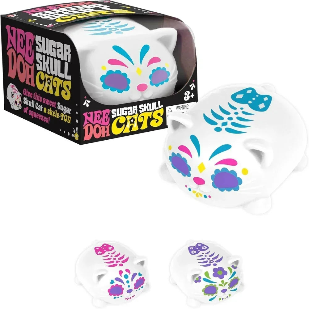 NeeDoh Sugar Skull Cats | Buttery-Soft Fidget Toy | ASMR Sensory Stress Relief 🐈💀