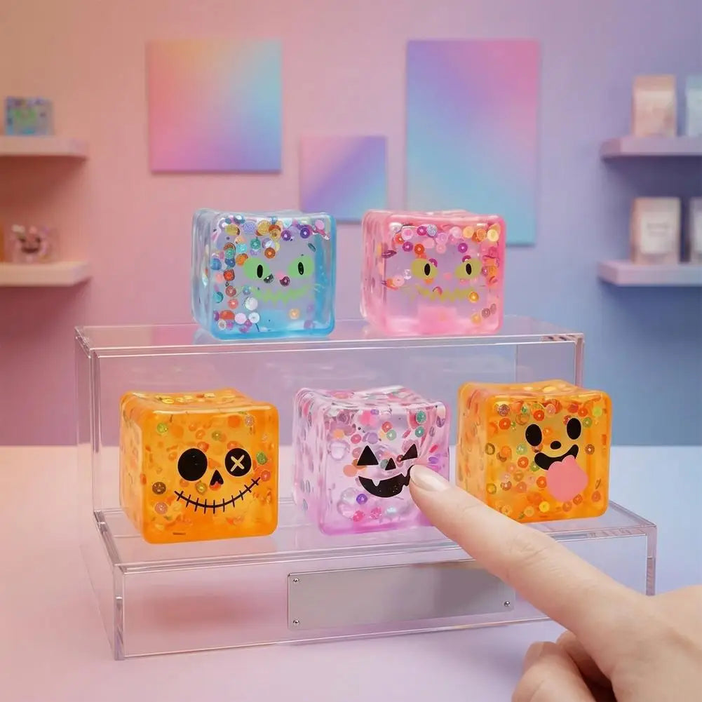 Halloween Squishy Ice Cube Toy | Ghost, Pumpkin & More | Slow Rise Stress Relief🎃