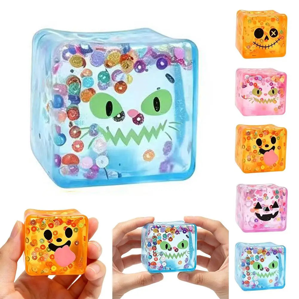 Halloween Squishy Ice Cube Toy | Ghost, Pumpkin & More | Slow Rise Stress Relief🎃