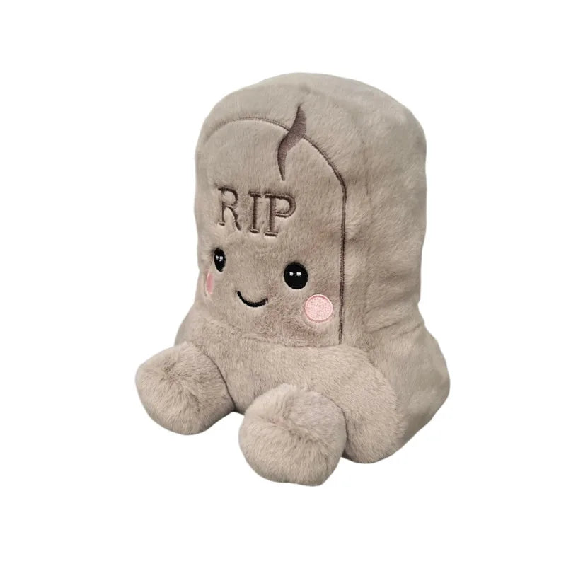 Halloween Tombstone Plushie | Kawaii Grave Stuffed Doll | Spooky Desk Decor & Gift 🧹🎃