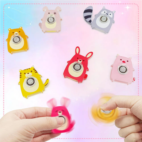 Animal Fidget Spinner Set — 6-Pack Acrylic