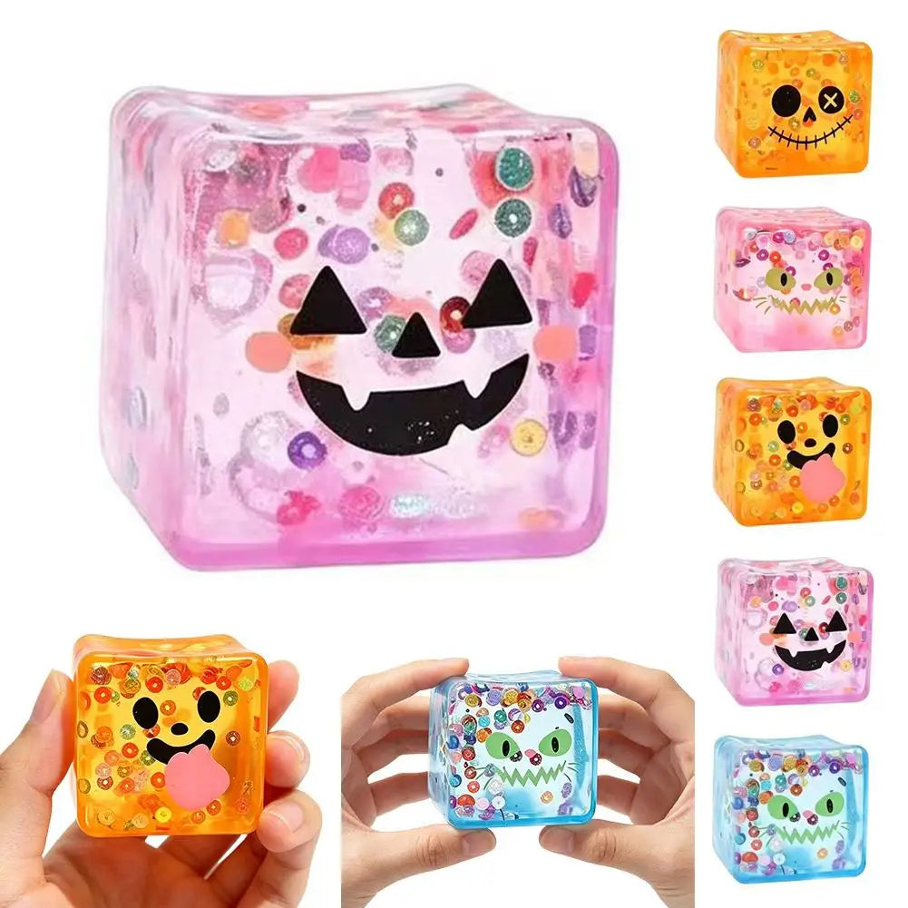 Halloween Squishy Ice Cube Toy | Ghost, Pumpkin & More | Slow Rise Stress Relief🎃