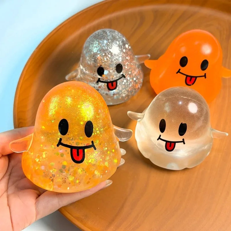 Glitter Halloween Ghost Squishy Fidget Toy