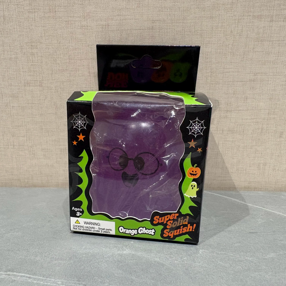 Halloween Ghost Squishy Set – Glow-in-the-Dark Purple, Orange & Green (1pc or 3pc)