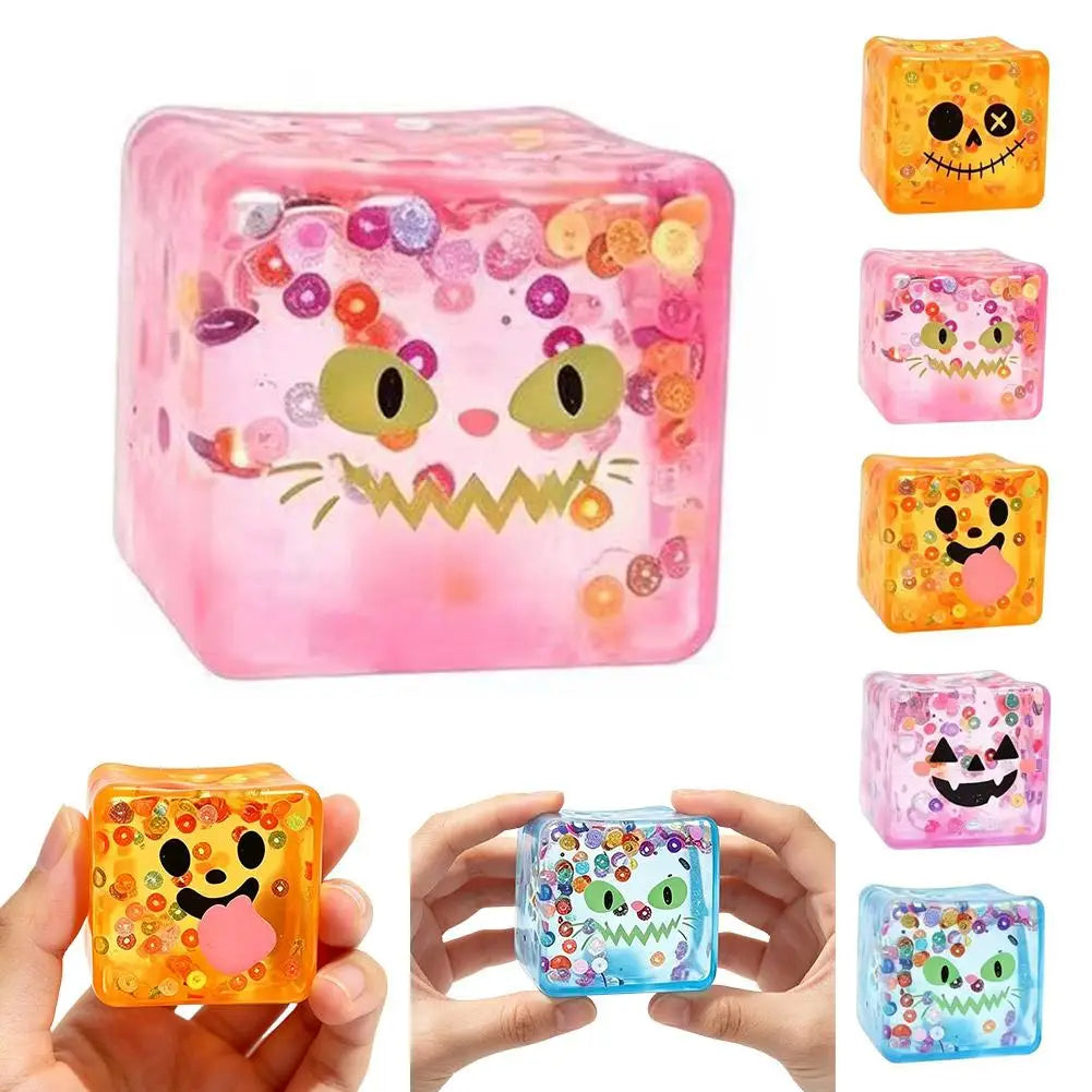Halloween Squishy Ice Cube Toy | Ghost, Pumpkin & More | Slow Rise Stress Relief🎃