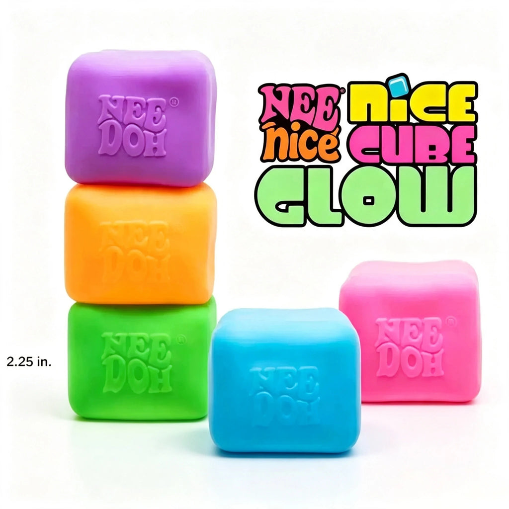 Needoh Nice Cube Squishy Stress Toy — Glow in the Dark