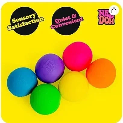 Teenie NeeDoh Rainbow Stress Balls — 6-Pack Squishy Anxiety Relief Set