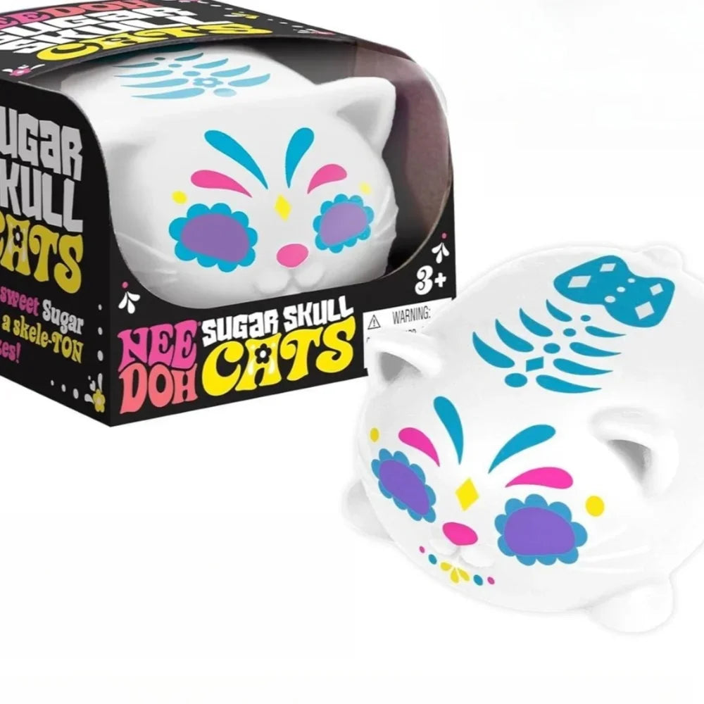 NeeDoh Sugar Skull Cats | Buttery-Soft Fidget Toy | ASMR Sensory Stress Relief 🐈💀